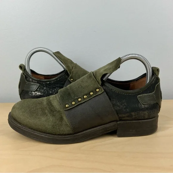 A.S. 98 Airstep Women’s Size 37 / 6.5-7 Green Suede Leather Low Oxford Shoes - Picture 3 of 11